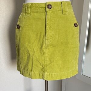 Chartreuse Corduroy Skirt size 0